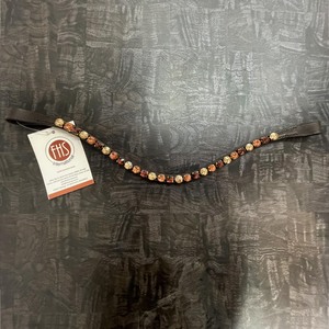 Frontal de Cuero Curvado con Cristales de Lujo y Pedrería Multicolor para Equipamiento Ecuestre - Product Image 2