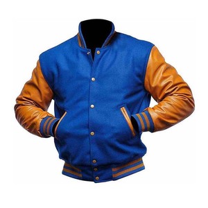 Unisex Premium Quality Wool Leather <b>Jacket</b> New Arrival Customizable Varsity <b>Baseball</b> Letterman Basketball Stand Collar <b>Jacket</b> - Product Image 1