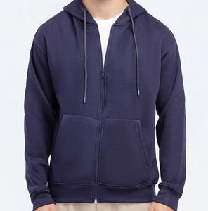 Logo personnalisé Vente chaude Hiver Streetwear vintage Sweat à capuche zippé Épaule tombante Grande taille Surdimensionné 100% coton Jersey Tissu Unisexe - Product Image 1