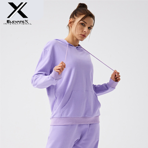 Casual Women's Organic Cotton <b>Hoodie</b> Sweatshirt <b>Knitted</b> Solid Long Sleeve Multi Color Pullover <b>Ladies</b> Winter Luxury Front - Product Image 3