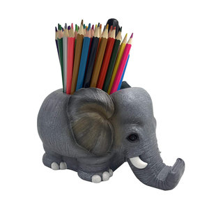 Meilleur retour cadeau sculpté à la main Style Vintage métal plaqué argent éléphant Figurine porte-stylo pour bureau Antique cadeau Inde - Product Image 6