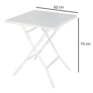 WELL HOME Tavolino Quadrato Bianco da Esterno 62x62x73, Tavolino da Comodino - Product Image 3
