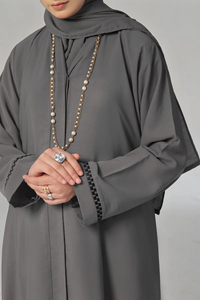 Abaya à manches longues pour adultes vêtements islamiques imprimés et unis de couleur personnalisée pour femmes avec hijab grande taille OEM avec logo personnalisé - Product Image 2