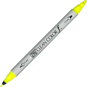 [·库雷图] 库雷图Zig双尖记号笔清洁颜色F，荧光黄 (TCS-6000T-001) (5支) 钢笔墨水笔刷笔人