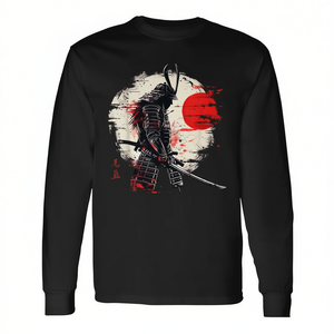 Camiseta Promocional de Manga Larga Estilo Retro Vintage de Guerrero Samurái Japonés Antiguo, Estilo Artes Marciales - Product Image 3