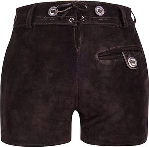 Venta al por mayor de alta calidad de encargo de cuero auténtico Garman mujeres Kurz Lederhose traje de las mujeres de cuero corto Vintage Color marrón - Product Image 5