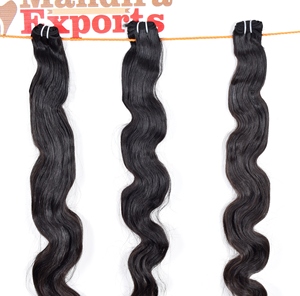 100% naturel brut cuticule aligné indien vierge tissage crépus Bodywave noir faisceaux Temple Extensions de cheveux humains - Product Image 2