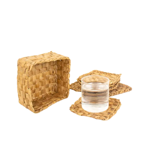 Posavasos de cerámica de ratán tejido, jacinto de agua, estilo rural ecológico para oficina, café, comedor, mesa de té, alfombrillas elegantes - Product Image 1