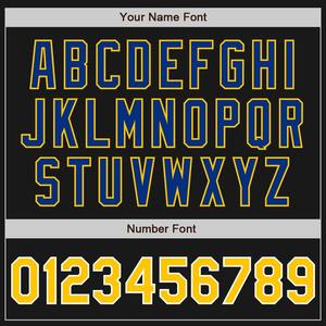 Blouson aviateur personnalisé noir jaune royal Varsity Letterman veste à glissière bicolore Streetwear coupe-vent veste universitaire vintage pour homme - Product Image 3