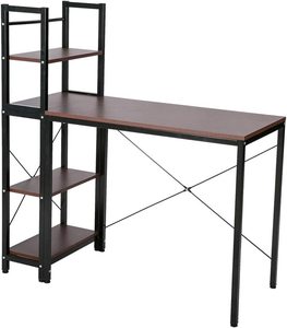 Đa Chức Năng Bằng Gỗ Bàn Máy Tính Với 4-Tầng Kệ Sách Hiện Đại Bàn Làm Việc Văn Phòng Máy Tính Bàn Cho Phòng Khách - Product Image 1