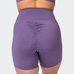 Short de Yoga Sexy en Spandex sans couture pour femmes, short de course à pied taille haute, taille personnalisée - Product Image 4