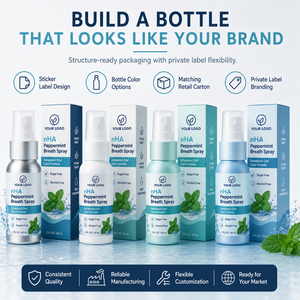 Custom <strong>Peppermint</strong> Breath <strong>Spray</strong> with Nano Hydroxyapatite Formula Direction Private Label Oral Care OEM Manufacturer - Product Image 5