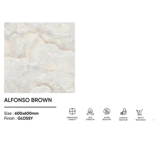 Vente en gros Carreaux de porcelaine brun Alfonso 60x60cm Glaçure numérique moderne brillante Carreau d'intérieur résistant au feu et aux chocs - Product Image 5