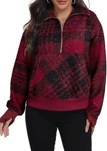 Sudaderas Extra Grandes con Media Cremallera para Mujer, Sudaderas Casuales de Alta Calidad con Media Cremallera, Venta al por Mayor, Servicio OEM Personalizado - Product Image 4