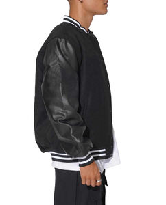 Chaqueta Universitaria de Béisbol de Invierno de Primera Calidad, Chaqueta Varsity con Logotipo Personalizado, Cuello Alto, 100% Algodón, Mangas Largas - Product Image 3