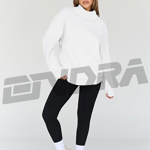 Sudadera de cuello alto de gran tamaño para mujer, jersey de manga larga, forro polar suave, acogedor, informal, holgado, ropa de calle cálida, Otoño Invierno - Product Image 1