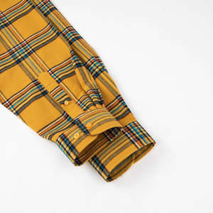 Chemises en flanelle 100% coton pour hommes manches longues confortables avec col montant motif rayé à carreaux pour la saison d'automne - Product Image 3