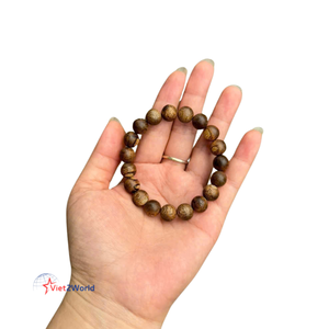 Elegante pulsera de Oud de Vietnam hecha a mano con madera de agar pura de la más alta calidad con cuentas de madera de Rosario para regalos bajo el agua - Product Image 3