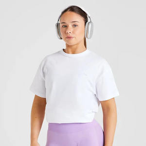 Wholesale Custom <b>White</b> Oversize <b>Women's</b> Athletics <b>T</b> <b>Shirt</b> Short Sleeves Soft Lightweight & Designer Relaxed Fit Gym Workout Tee - Product Image 6