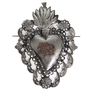 Patrón de hoja de corazón sagrado de Metal acabado antiguo Milagros Corazón sagrado para Iglesia Regalo y decoración católicos decorativos - Product Image 6