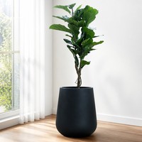 Pot de fleurs en ciment avec trou de drainage, grand modèle 45*35*51cm, pour intérieur/extérieur, sol, maison, jardin, décoration