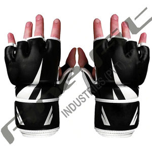 Gants MMA en cuir de qualité supérieure à forte demande entraînement de boxe professionnelle peau de vache demi-doigt meilleur prix conception de marque privée - Product Image 4
