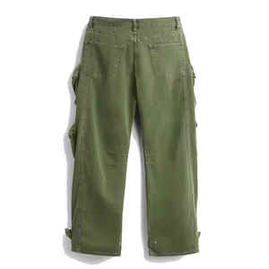 Pantalones Cargo informales hechos a medida para hombre, pantalones Cargo acampanados lavados con cremallera de algodón 100%, pantalones Cargo transpirables OEM al por mayor - Product Image 2