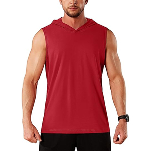 Venta al por mayor logotipo personalizado deporte gimnasio con capucha chaleco atlético para hombre sin mangas con capucha niños diseño ligero tela transpirable - Product Image 1