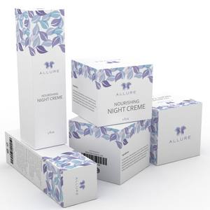 Boîte d'emballage de papier pliable de thé noir 50g imprimée personnalisée pour cosmétique hydratant crème pour le visage avec design coloré - Product Image 2