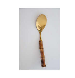 Cuchara de acero inoxidable con mango de bambú artesanías personalizadas utensilios de cocina de excelente calidad usados - Product Image 2