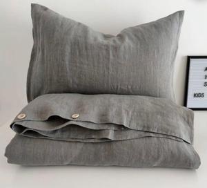 Ensemble de housse de couette de luxe 90*100 pouces 200TC fait à la main à partir de doux et confortable coton lin solide teint couleur naturelle OEM maison hôtel - Product Image 4