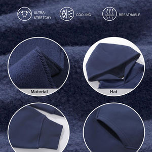 Sudaderas de punto de algodón ecológicas de alta calidad, sudaderas con capucha transpirables de lana con hombros caídos para la calle informal de invierno - Product Image 5