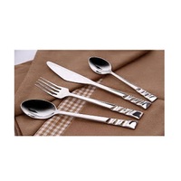 Ensemble de couverts de table en acier inoxydable pour événements et fêtes, écologique, logo personnalisable, kit 4 pièces (fourchette, cuillère, couteau, baguettes)