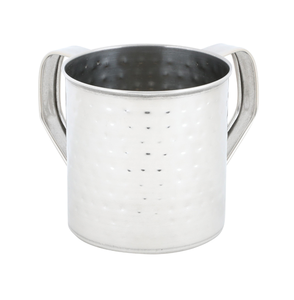 Taza de lavado de acero inoxidable Mango de hoja de tallo de latón Fabricación de taza de lavado de acero martillado Precio más bajo - Product Image 3