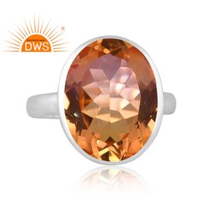 แหวนควอตซ์แบบซ้อนได้ทำจากเงินแท้ไบโอมอร์แกไนต์แบบคู่สำหรับผู้ผลิตเครื่องประดับควอตซ์แบบปรับแต่งได้ - Product Image 2