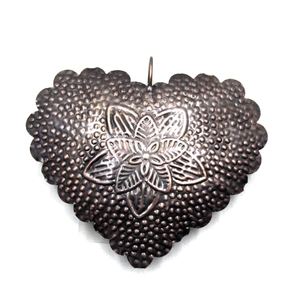 Cœur suspendu en cuivre antique Design impressionnant Tenture murale décorative pour la maison Artisanat décoratif de Noël Matériau en verre - Product Image 2