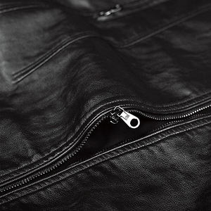 Vestes en cuir pour hommes, coupe slim, design personnalisé, best-seller, nouvelle saison hiver, col montant. - Product Image 5