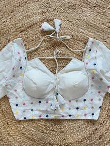 Venta caliente hermoso vestido elegante traje Khadi algodón con 9 Niddle Multi n secuencia blusa proveedor y exportador indio - Product Image 5