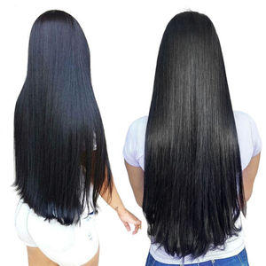 ราคาโรงงานขายส่ง ผมอินเดียแท้แบบเรียงเส้น 100% ผมเวอร์จินตรง แบบเย็บด้วยเครื่องจักร  แบบสองชั้น  ต่อผมแท้ - Product Image 1