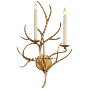 Apliques de decoración montados en la pared para interiores y exteriores, cubiertos de polvo de Color negro con doble sombra y chapado en oro de alta calidad - Product Image 3