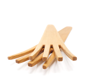 ช้อนไม้ทำมือช้อนผลไม้ทรงกลมออร์แกนิกขัดเงาชุดช้อนสำหรับเสิร์ฟสลัด - Product Image 3