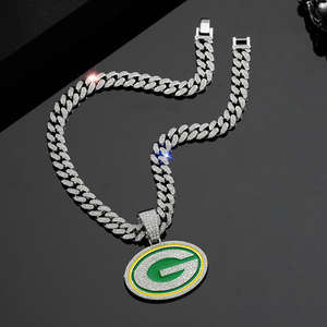 Pendentif Football Green Bay Packers Plaqué Or 14K Moissanite Taille Brillant Argent 925 Style Punk Hip-hop Unisexe Tendance - Product Image 5