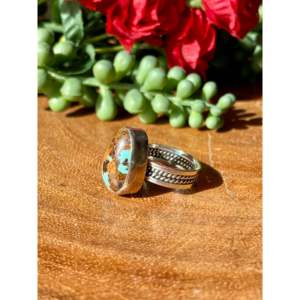Handmade <b>Boho</b> Royston Turquoise & Sterling <b>Silver</b> <b>Ring</b> Navajo Made Gemstone Jewelry for Everyday Wear Size 5.25 - Product Image 4