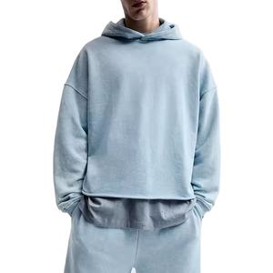 Men's Oversized Heavyweight Fleece Hoodie Casual Streetwear Pullover Heavyweight Fabric 100% Cotton No <b>String</b> Hoodie For Men - Product Image 1