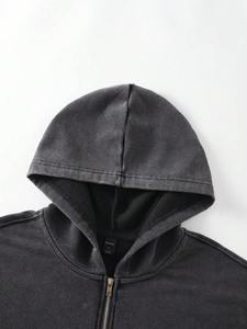 Sweat à capuche surdimensionné délavé vintage pour hommes pull à manches longues sweat-shirt polaire décontracté Streetwear haut à capuche d'hiver - Product Image 5