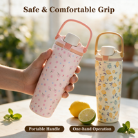 Bouteille isotherme portable écologique de 30 oz pour fruits, grande capacité, double boisson, en acier inoxydable 304, avec couvercle, style américain