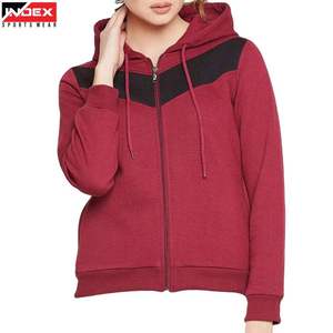 INDEX SPORTS WEAR Sudadera con Capucha y Cremallera para Mujer, Diseño Color Block, Tejida, Manga Larga, Informal, para Otoño - Product Image 1