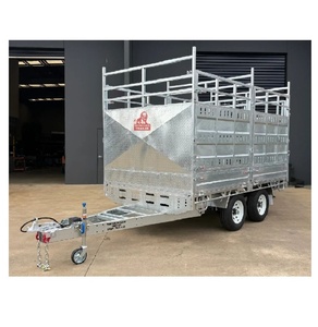 Heavy Duty Dual Axle Livestock <b>Farm</b> <b>Trailer</b> Cattle Sheep Transport Utility Cargo <b>Trailer</b> Wholesale For Agriculture - Product Image 5