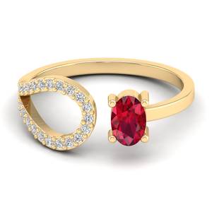 Anillo de Plata de Ley 925 con Rubí Ovalado de 0.5 Quilates y Moissanita, Precio al por Mayor de REYES, Joyería de Regalo de Aniversario de Alta Gama - Product Image 6