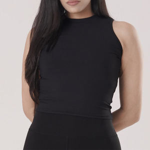 Camiseta sin mangas de algodón en blanco para gimnasio, logotipo bordado personalizado, camisetas sin mangas acanaladas de verano a granel para mujer - Product Image 3